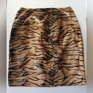 Vintage Harvé Benard Faux Fur Tiger Print Pencil Skirt